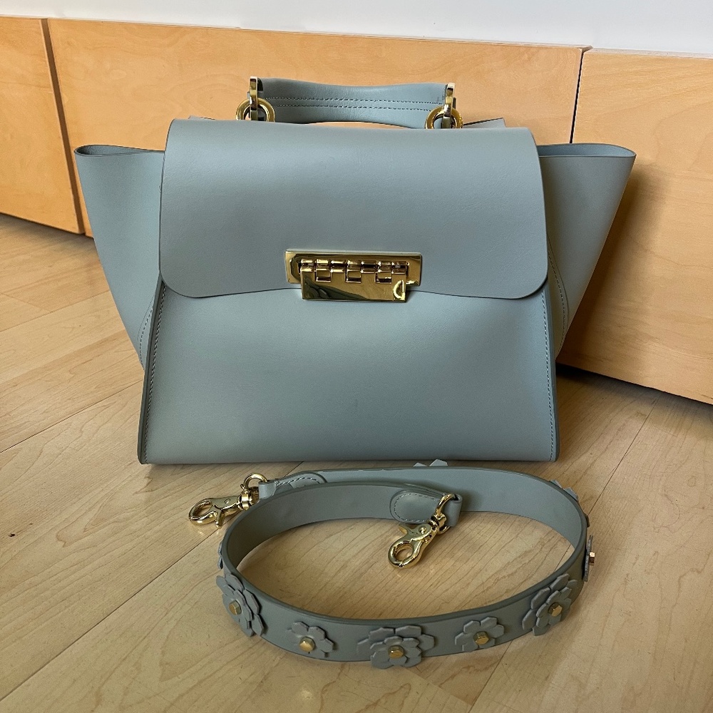 ZAC ZAC POSEN Eartha Iconic Top Handle Satchel Bag with Floral Applique Strap